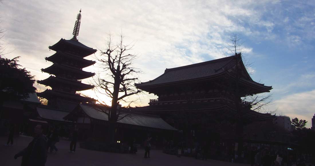 Asakusa Temples Silhouettes Japan Tokyo Tours
