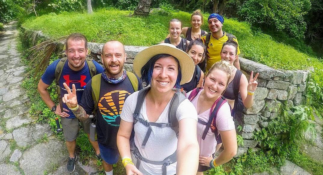 Jungle Group Shot A group of travelers poses in the jungles of Colombia.