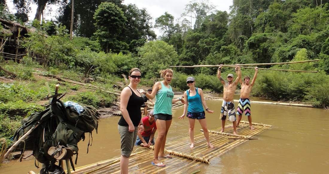 Bamboo rafting in northern Thailand bamboo rafting in the jungle of northern Thailand