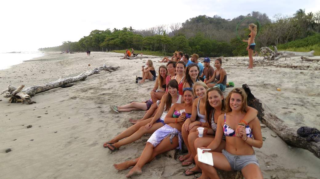 Beach day Group of girls on a beach in costa rica