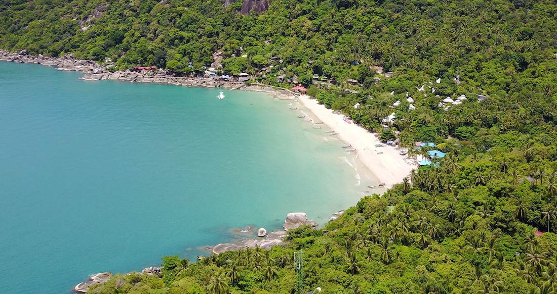 View of Haad Yuan beach Drone view of Haad Yuan beach in Thailand