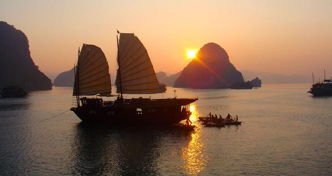 Halong Bay Sunset Cruises halong bay vietnam sunset boat cruise