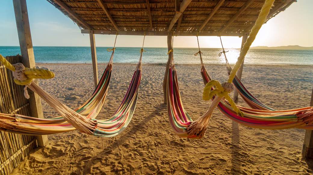 hammock hammocks on costeno beach in colombia