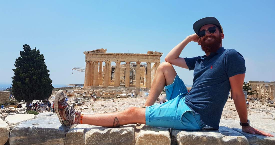 Parthenon Greece Traveler posing in front of the parthenon in Athens Greece