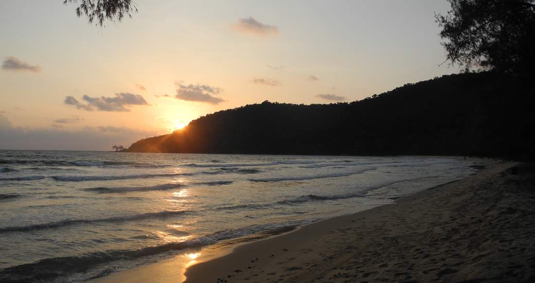 Beach sunset in Cambodia Sunset at a beach in Cambodia