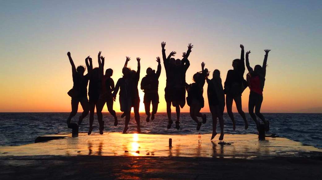 Rhodes Sunset group enjoying a beautiful sunset in Rhodes Greece