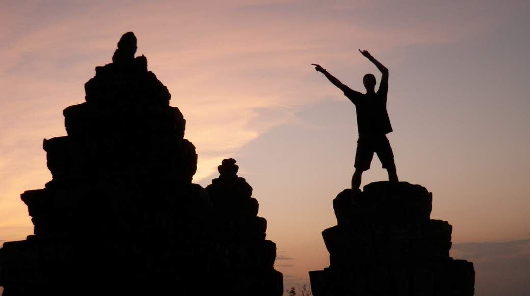 Temple Sunset sunset at a temple in Cambodia