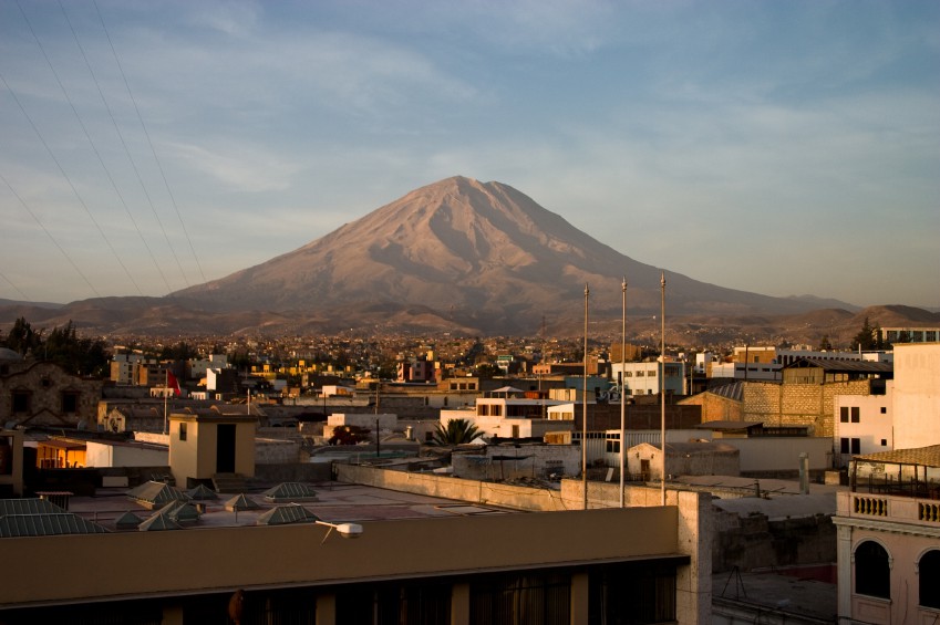 Arequipa Volcano Views Volcanos in the distance of Arequipa Peru