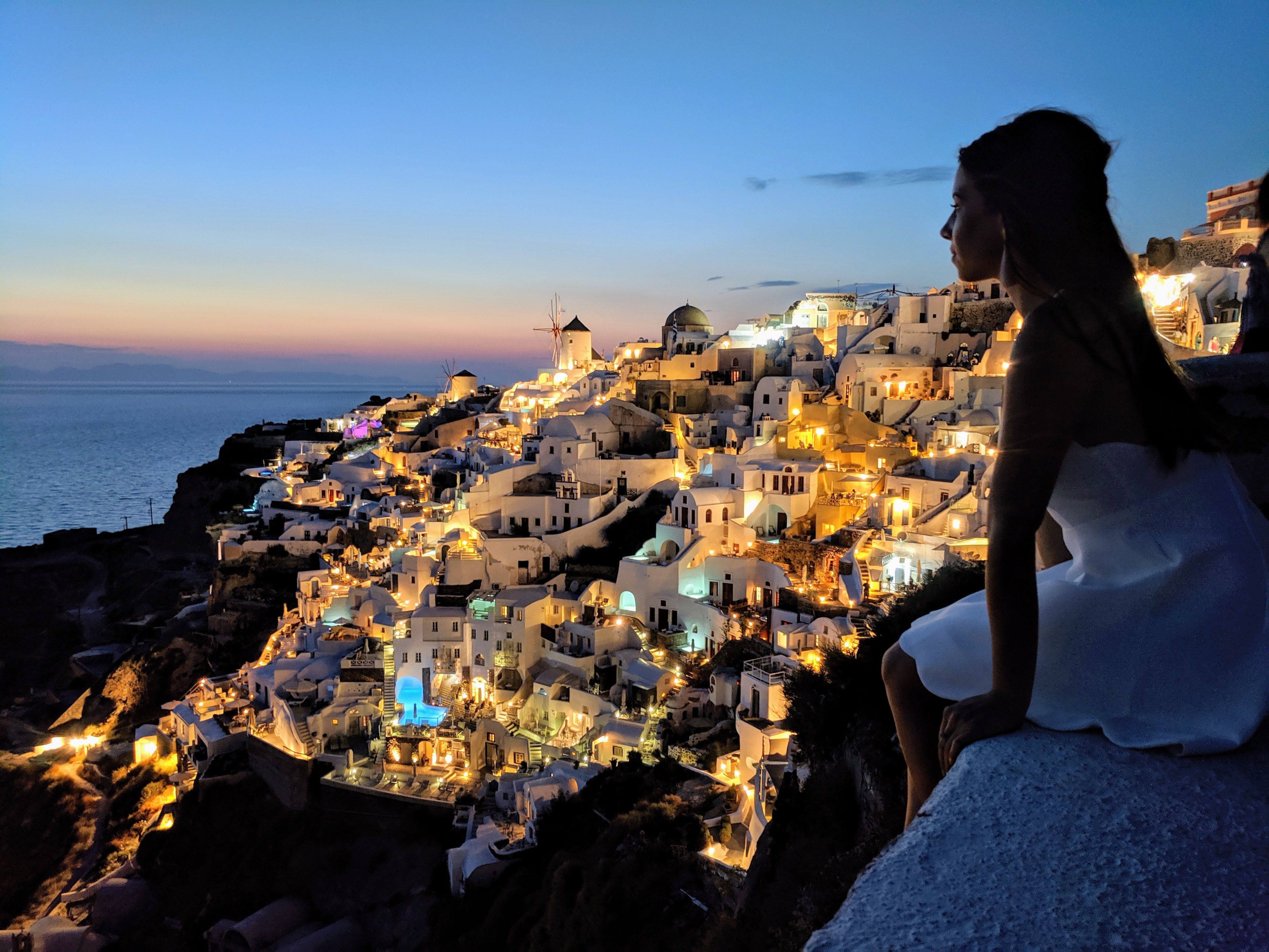 Oia, Santorini at night, Greece