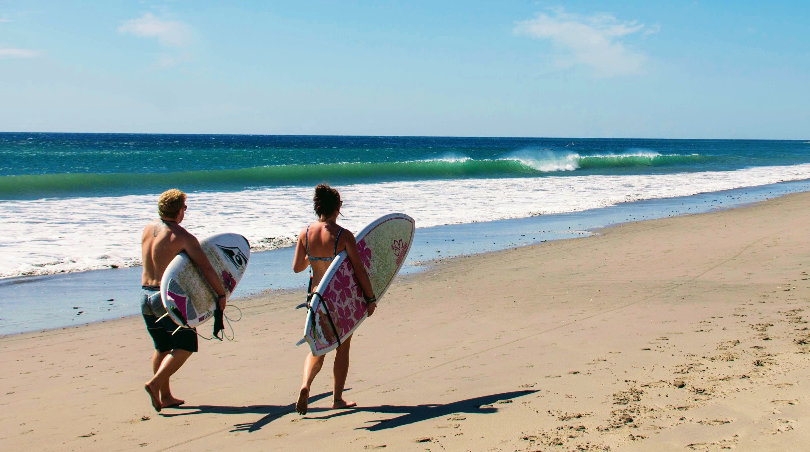 Surfing on the Pacific coast, Costa Rica