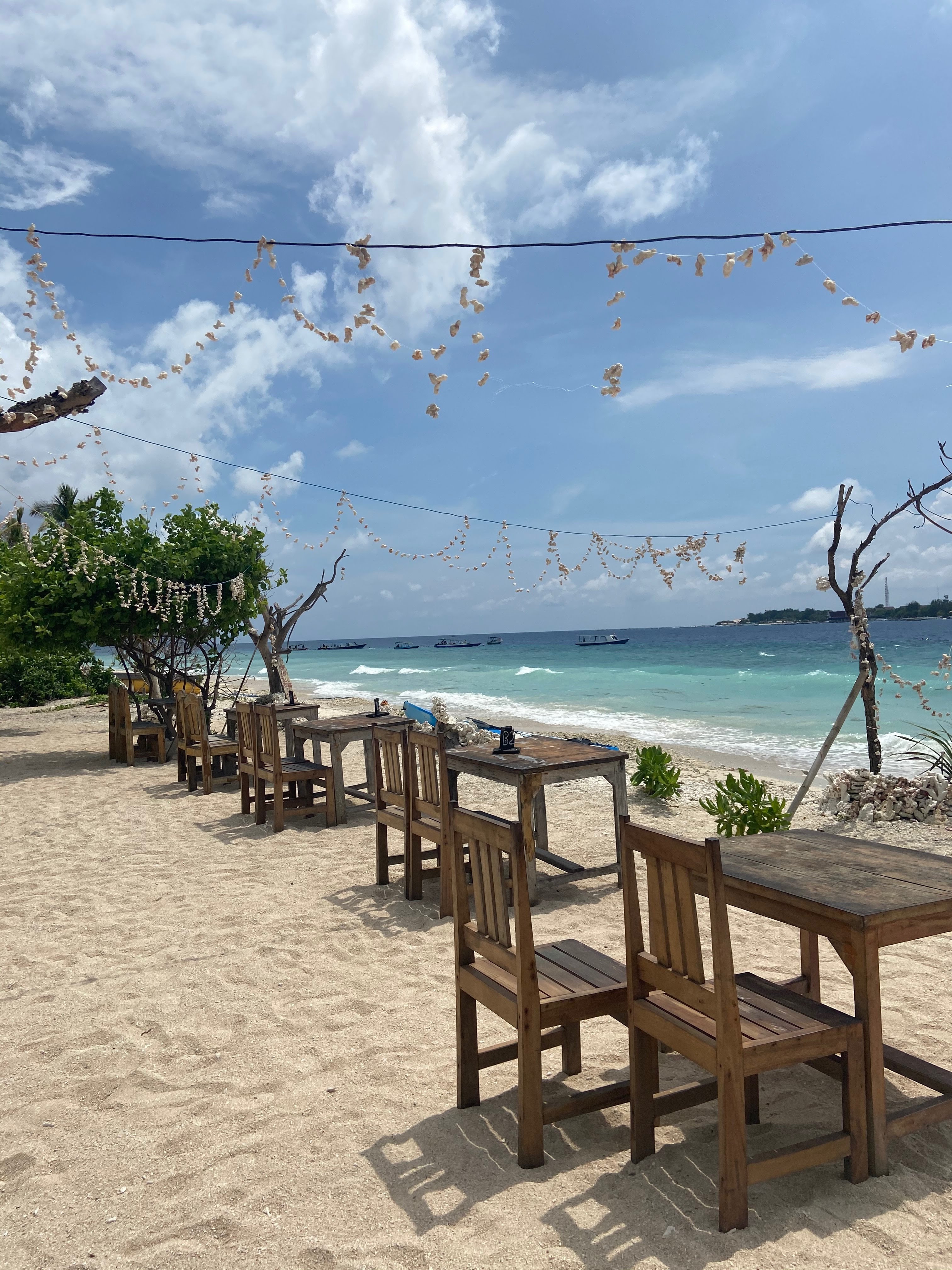 Beach restaurant, Gili Islands, Indonesia