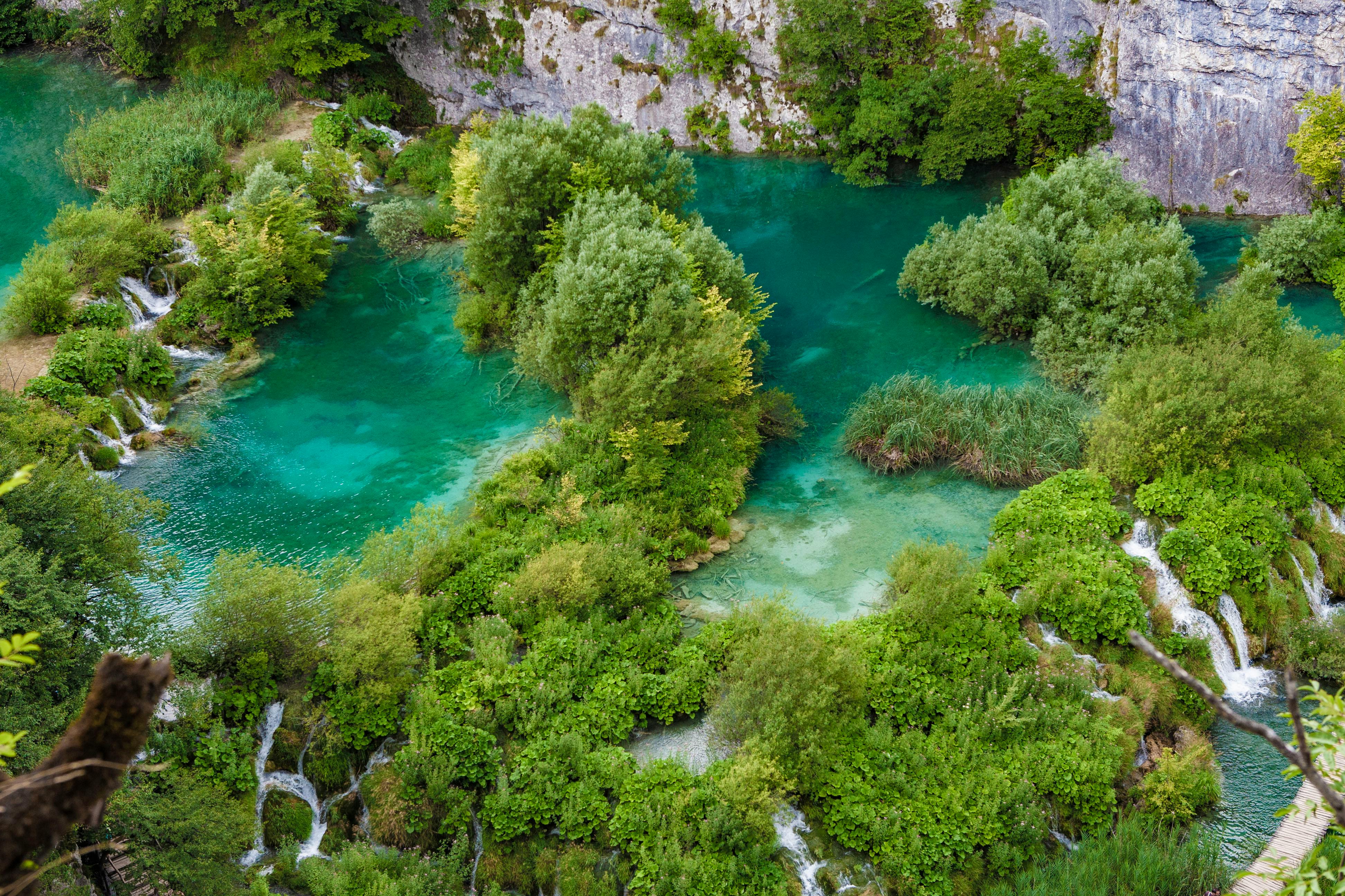 Plitvice Lakes National Park turquoise water and waterfalls, Croatia
